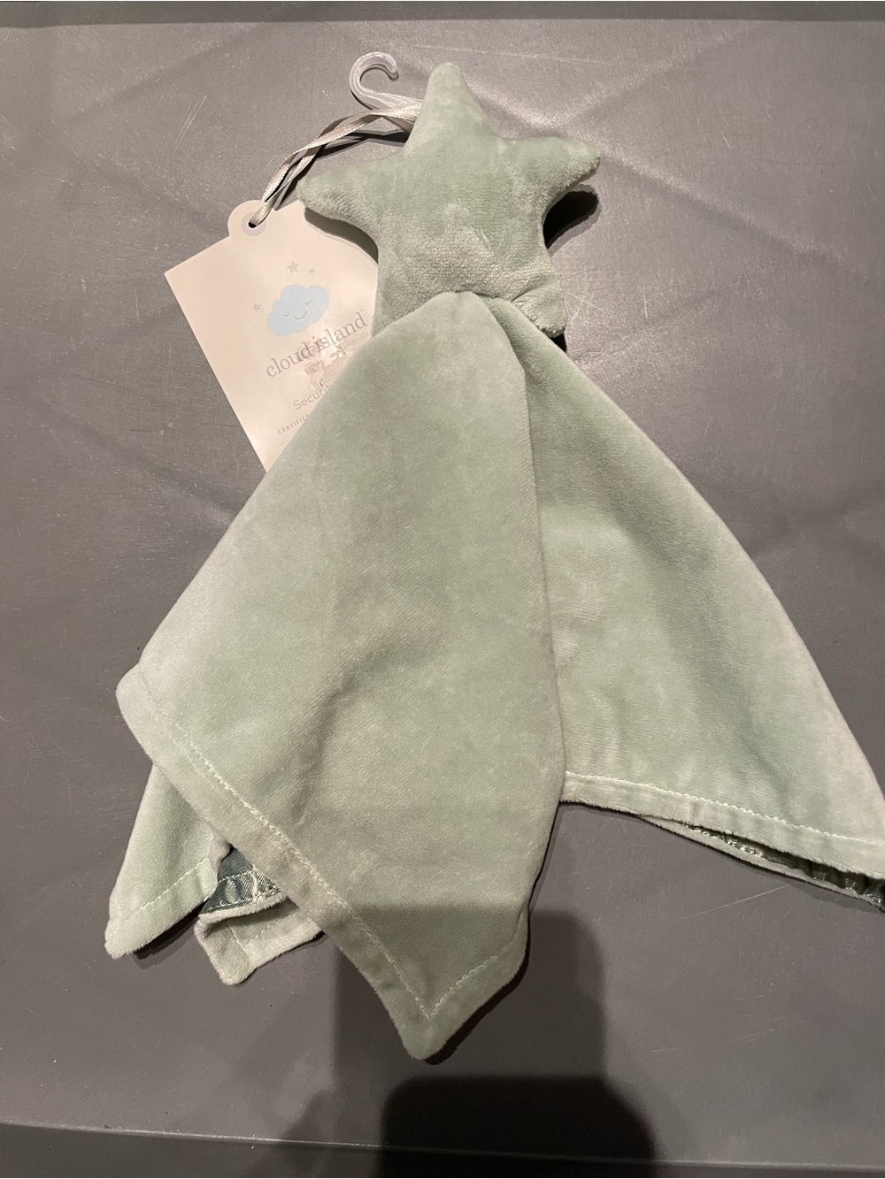 Cloud Island Plush Security Blanket Green Star NWT